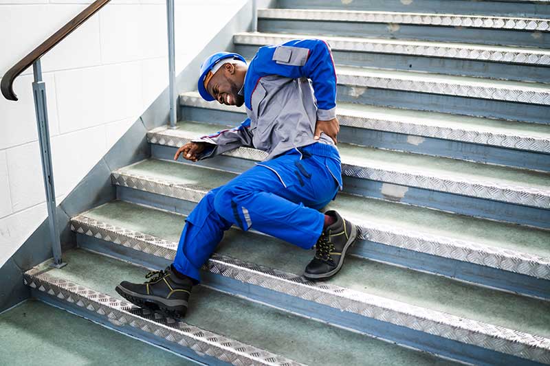 A man that fell down stairs